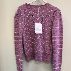 Free People Zig Zag Pullover Sweater Wisteria Purple Combo NEW Color!  XS